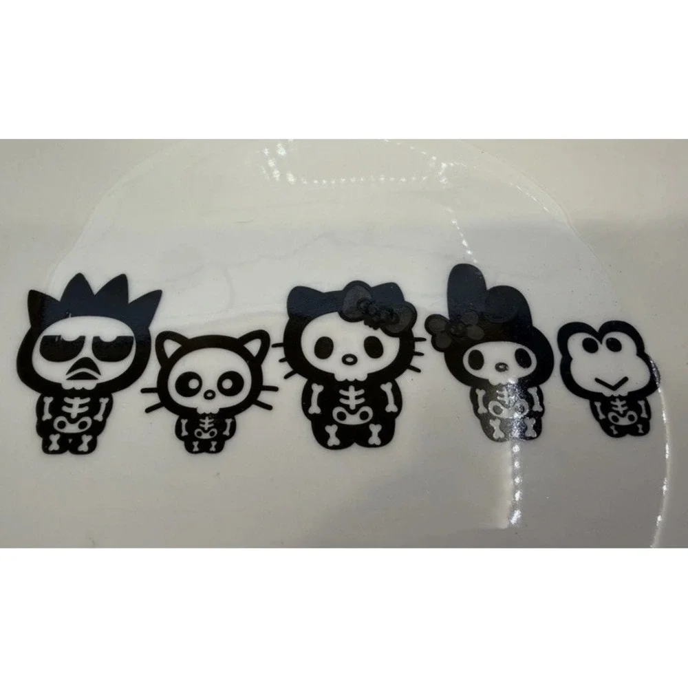 Hello Kitty And Friends Halloween Skeleton Bowls -Set Of Two In Black And White